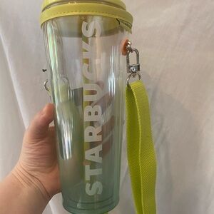 Starbucks Lime Green/Yellow Venti Cup with Matching Carrier